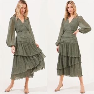 Astr the Label - Ruche tiered midi dress